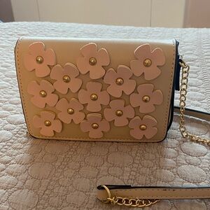 Floral Beige Crossbody Bag